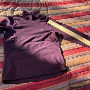 Nike Plum Long-Sleeve Athletic Top with White Swoosh